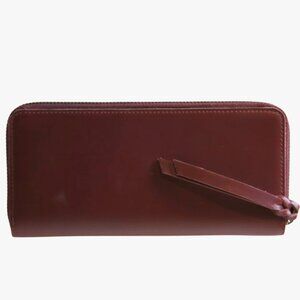 Burgundy/Wine Leather Wallet, Large Zip-Around, ABLE Helina, NWT